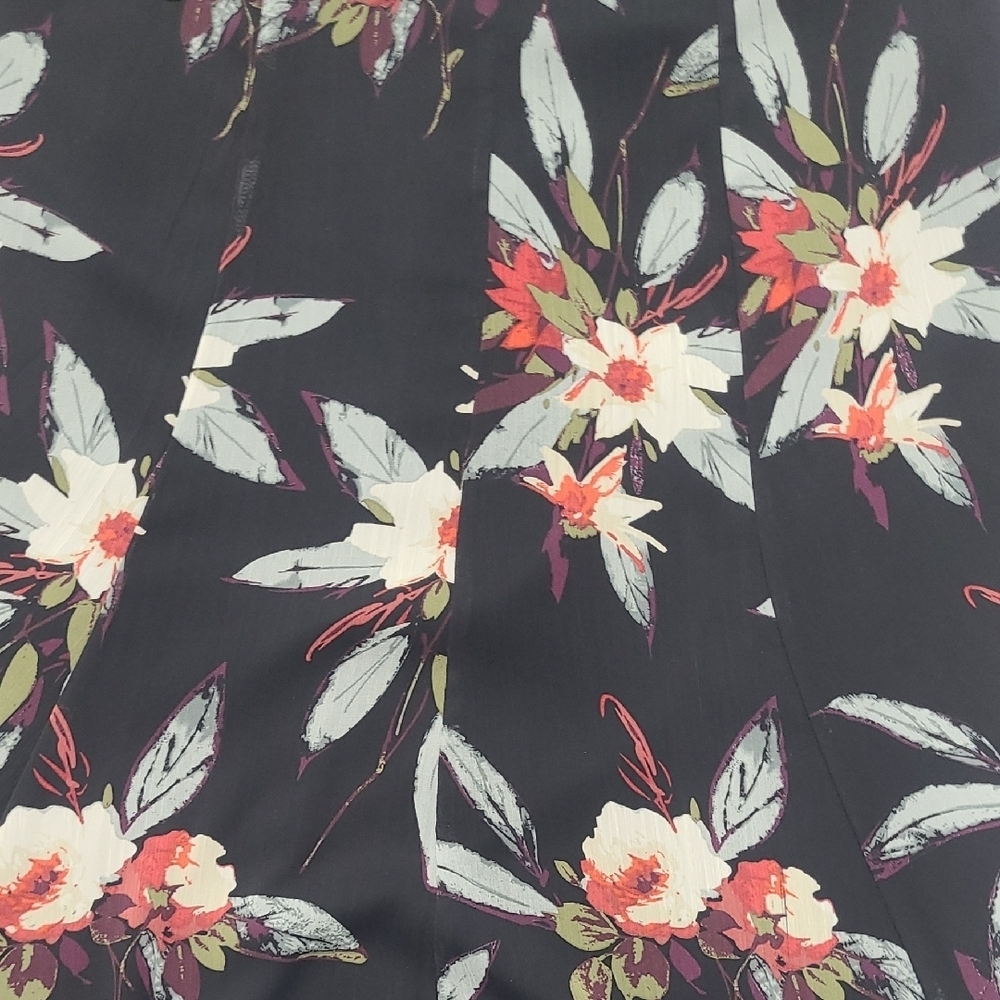 Bubble Skirt Mini Moody Floral Print Whimsigoth A Line Chiffon Lined Zipper EUC - Picture 7 of 12